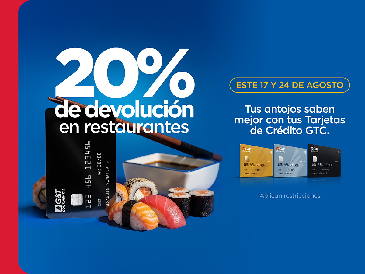 20% de devolución en restaurantes 